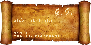 Glózik Itala névjegykártya